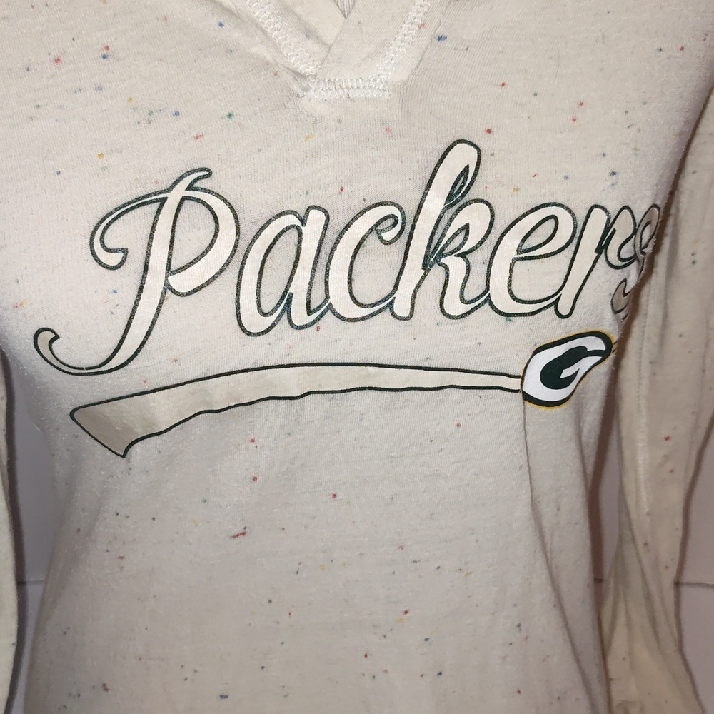 Women's Packers Cream Multicolor Hoodie Long Sleeve Shirt Size Small - Picture 2 of 7